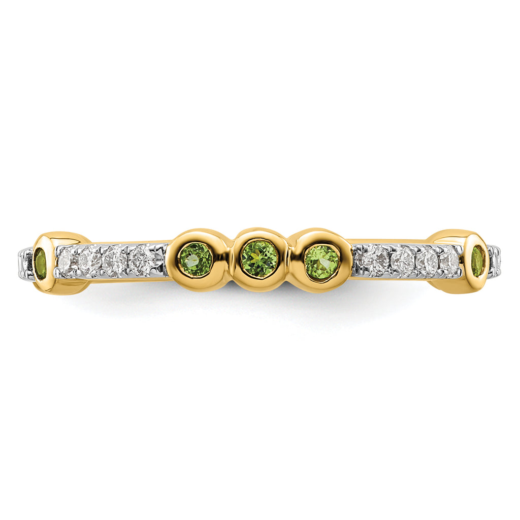 14k Stackable Expressions Peridot and Diamond Ring