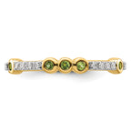 14k Stackable Expressions Peridot and Diamond Ring