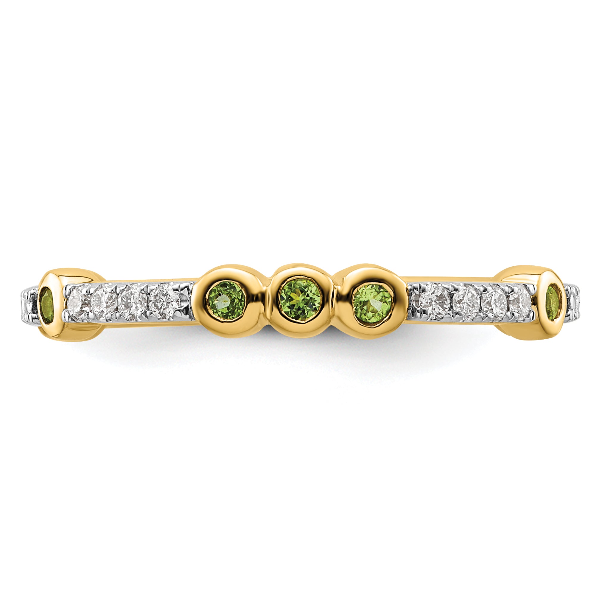 14k Stackable Expressions Peridot and Diamond Ring