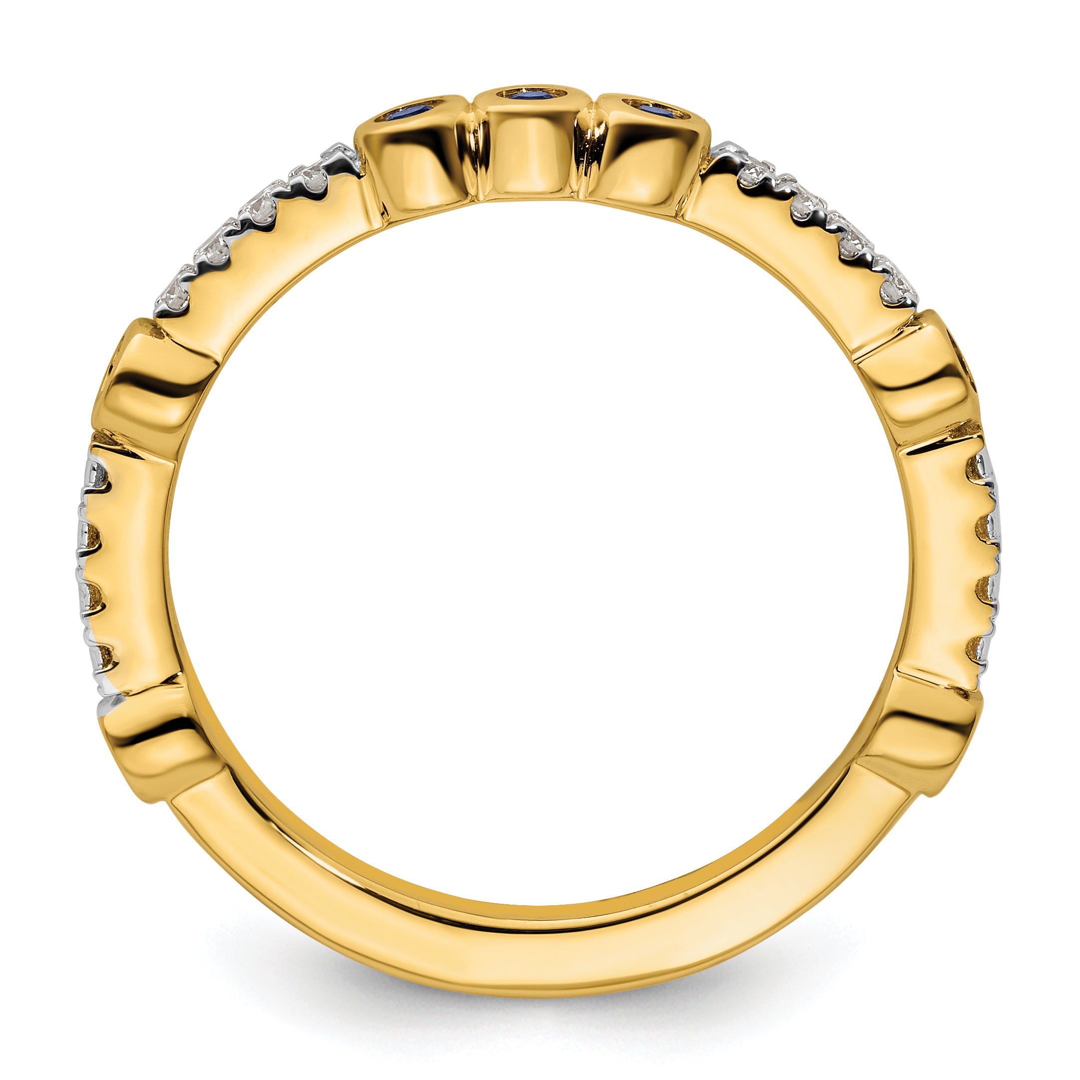 14k Stackable Expressions Created Sapphire and Diamond Ring