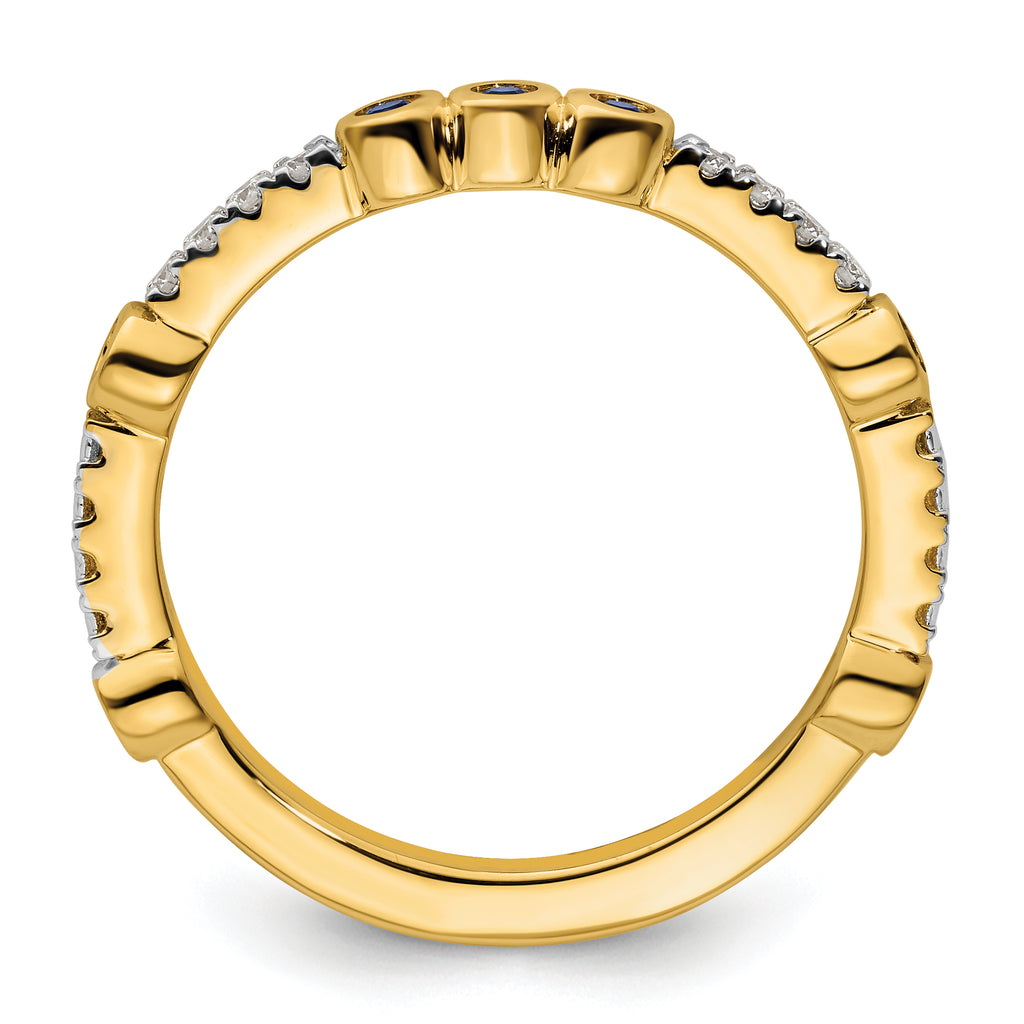 14k Stackable Expressions Created Sapphire and Diamond Ring