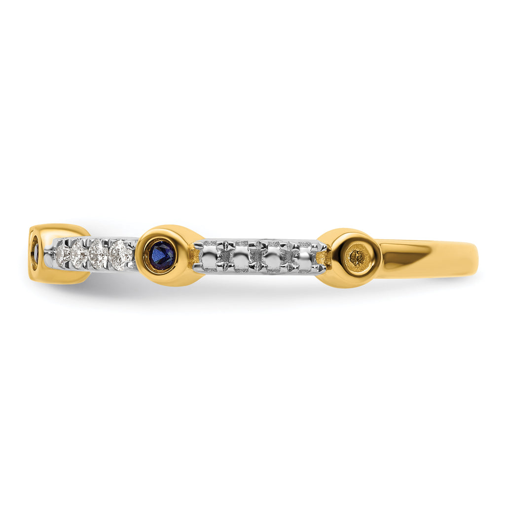 14k Stackable Expressions Created Sapphire and Diamond Ring
