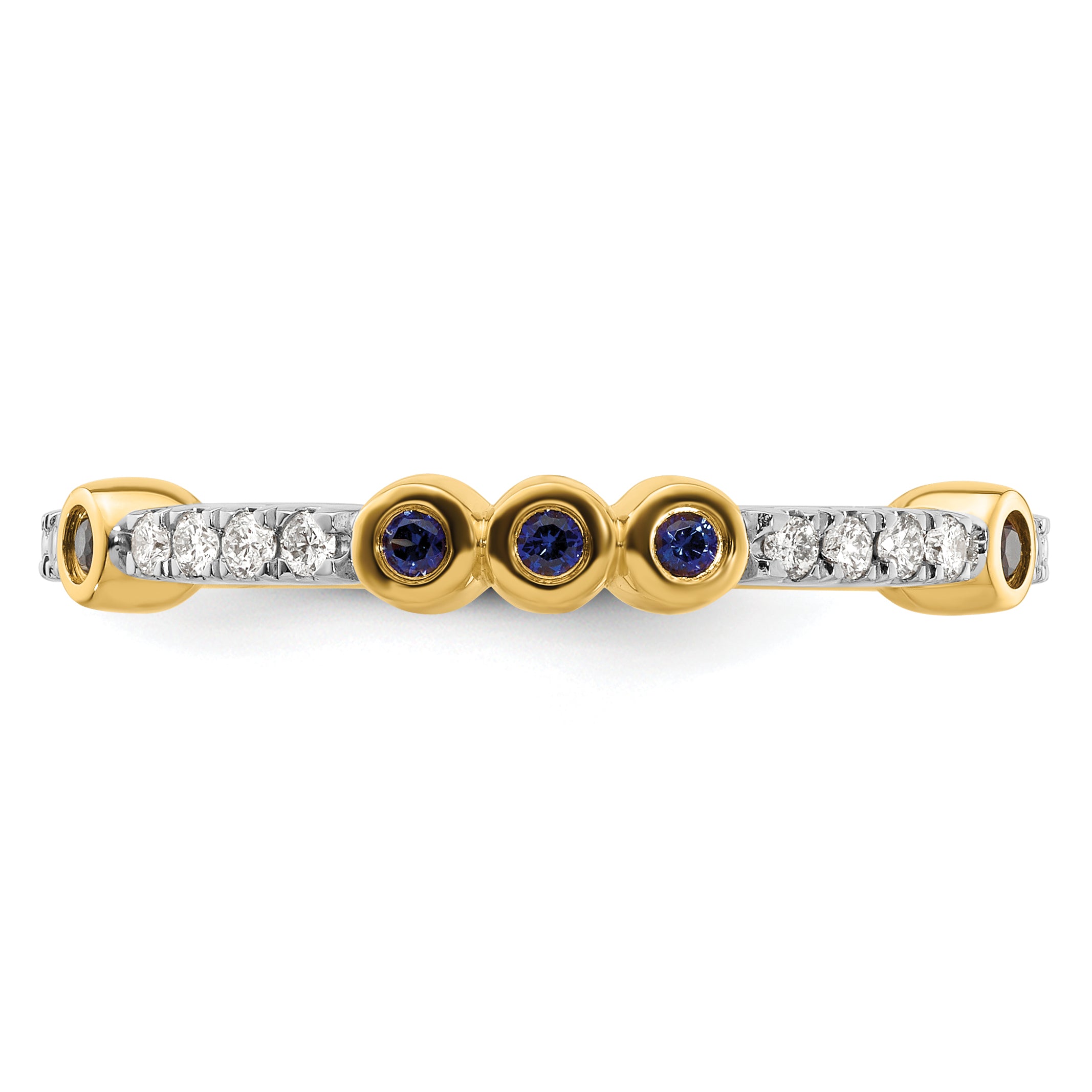 14k Stackable Expressions Created Sapphire and Diamond Ring