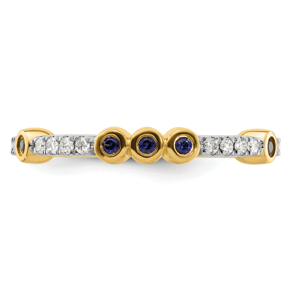 14k Stackable Expressions Created Sapphire and Diamond Ring
