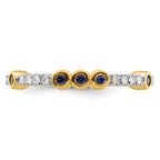 14k Stackable Expressions Created Sapphire and Diamond Ring