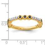 14k Stackable Expressions Created Sapphire and Diamond Ring
