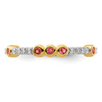 14k Stackable Expressions Pink Tourmaline and Diamond Ring