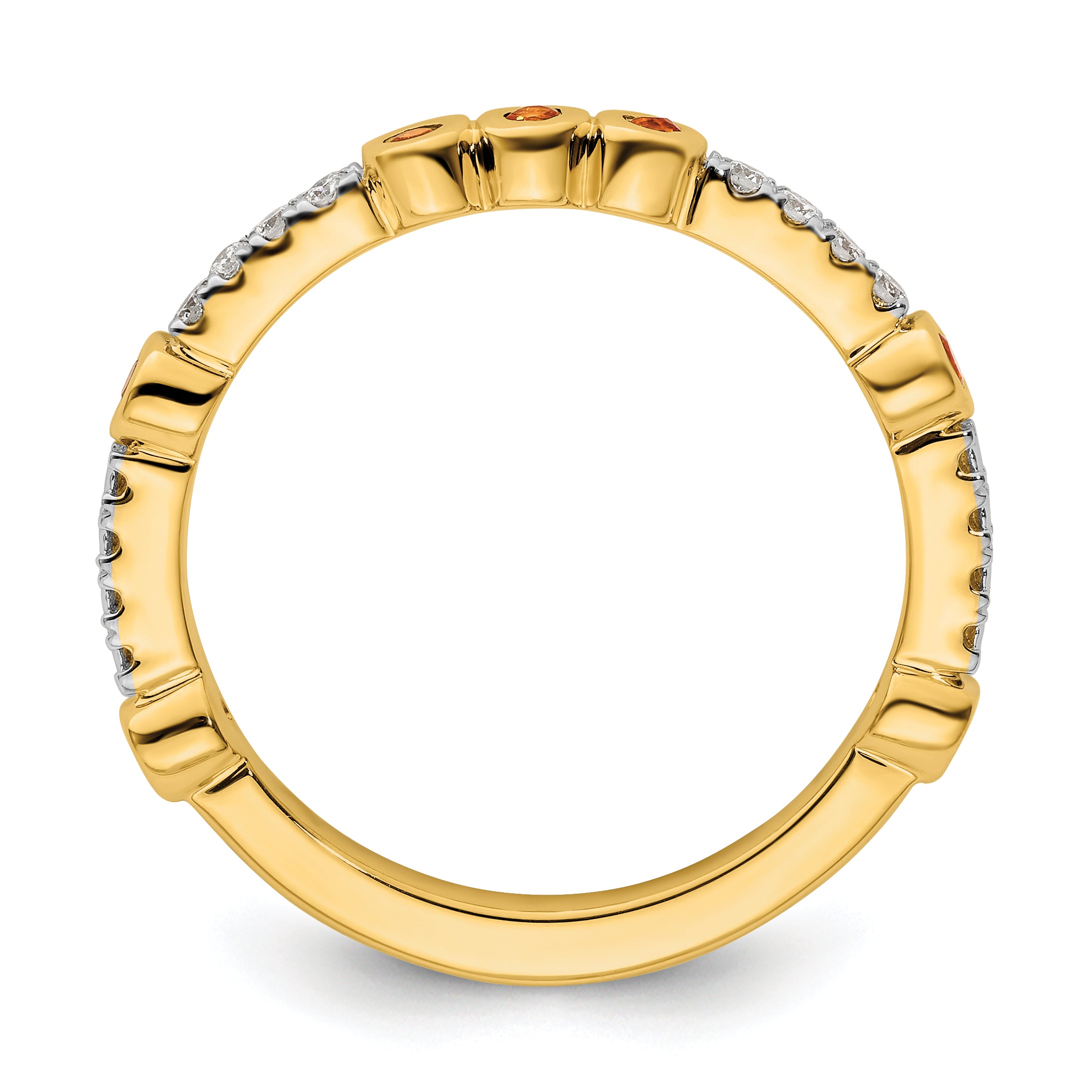 14k Stackable Expressions Citrine and Diamond Ring Secondary image