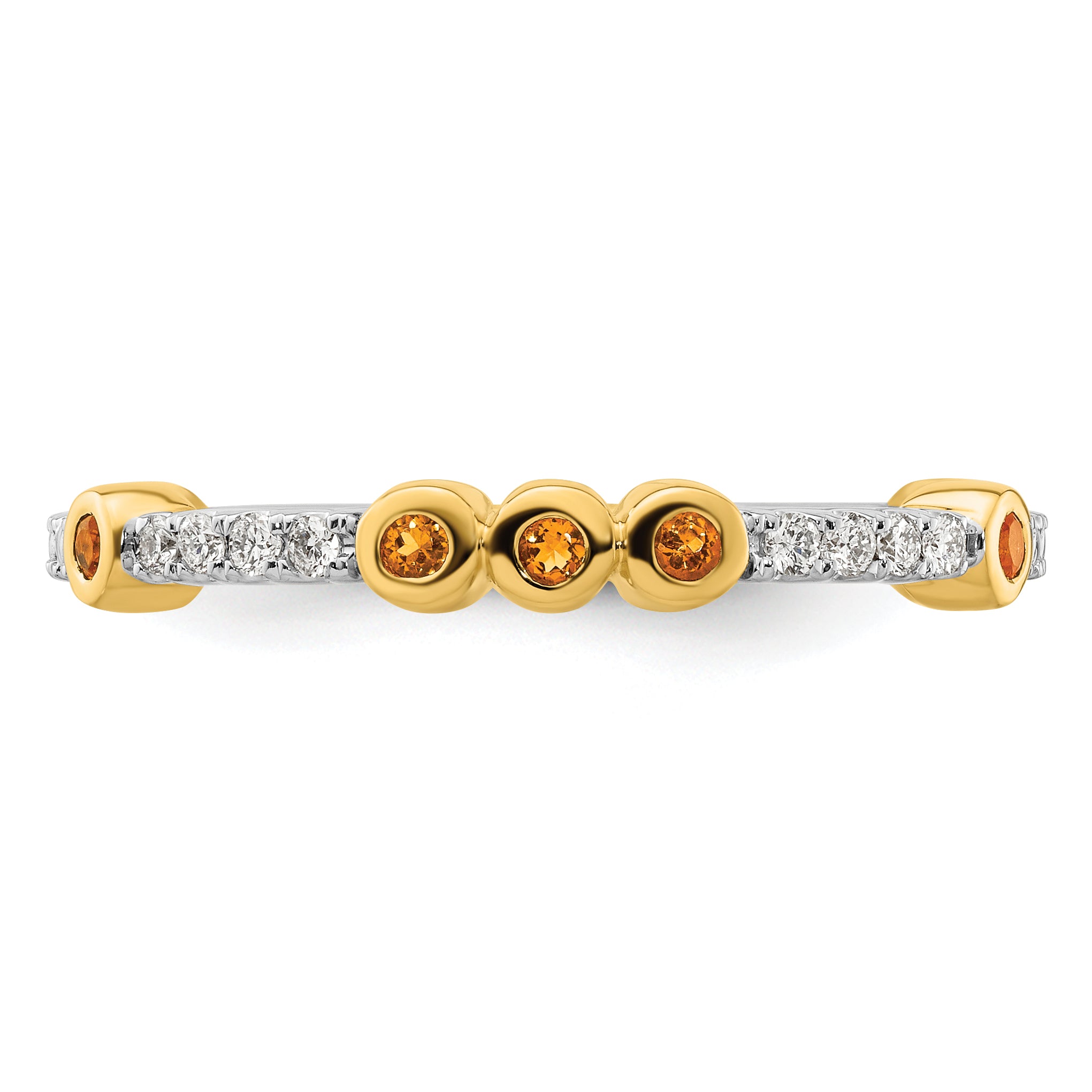 14k Stackable Expressions Citrine and Diamond Ring