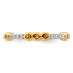 14k Stackable Expressions Citrine and Diamond Ring