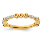 14k Stackable Expressions Citrine and Diamond Ring