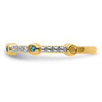 14k Stackable Expressions Blue Topaz and Diamond Ring