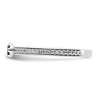 14k White Gold Stackable Expressions Garnet and Diamond Ring