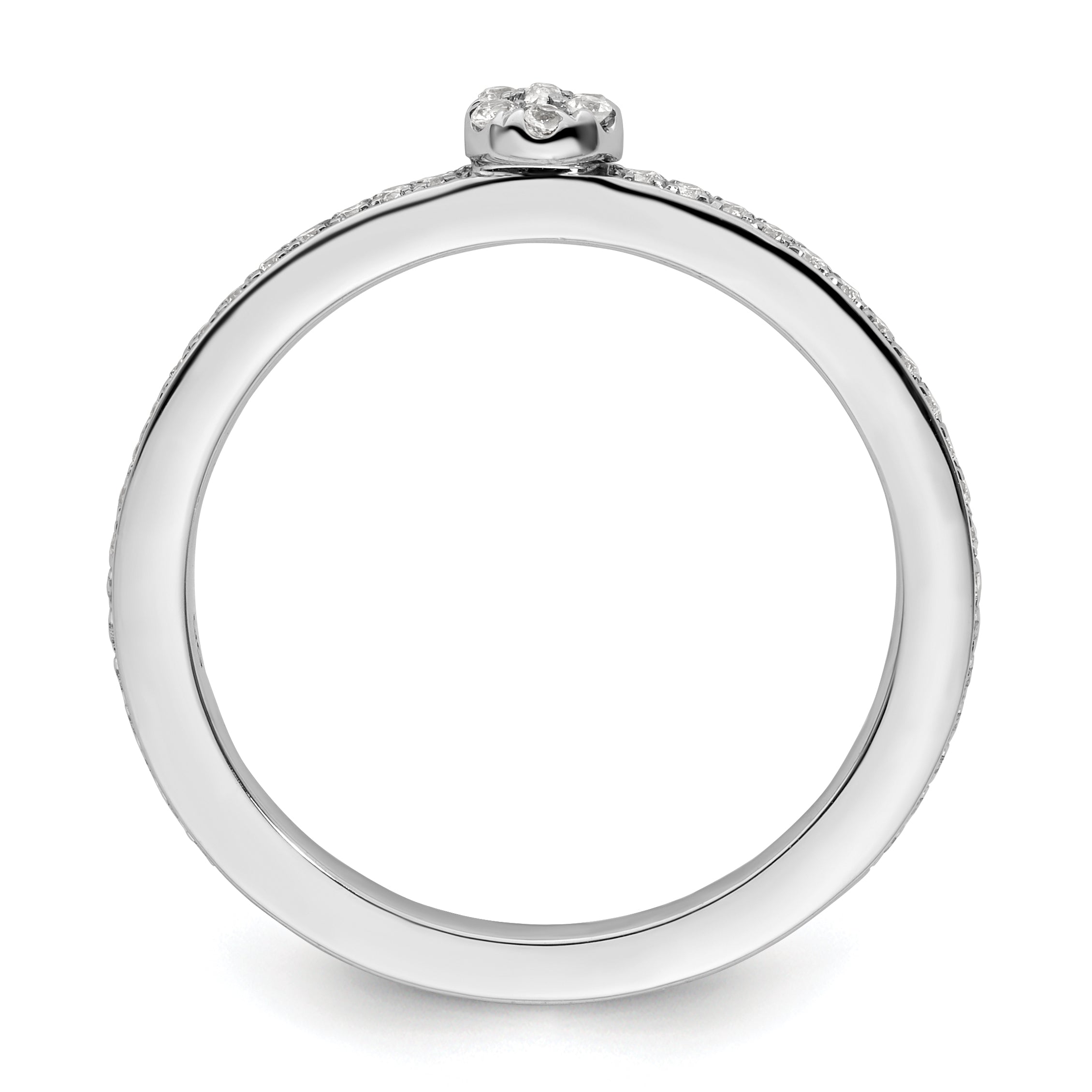 14k White Gold Stackable Expressions White Topaz and Diamond Ring