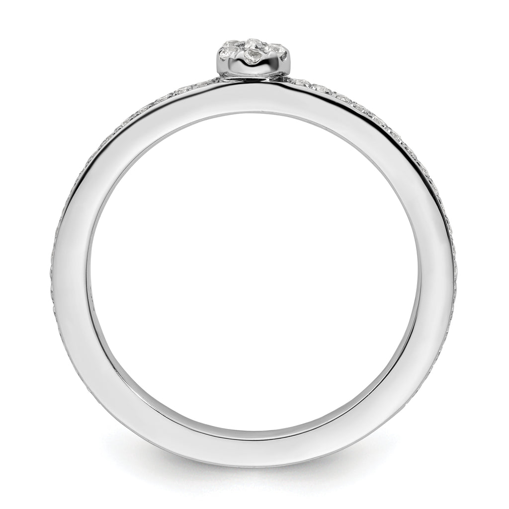 14k White Gold Stackable Expressions White Topaz and Diamond Ring