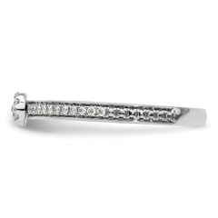 14k White Gold Stackable Expressions White Topaz and Diamond Ring