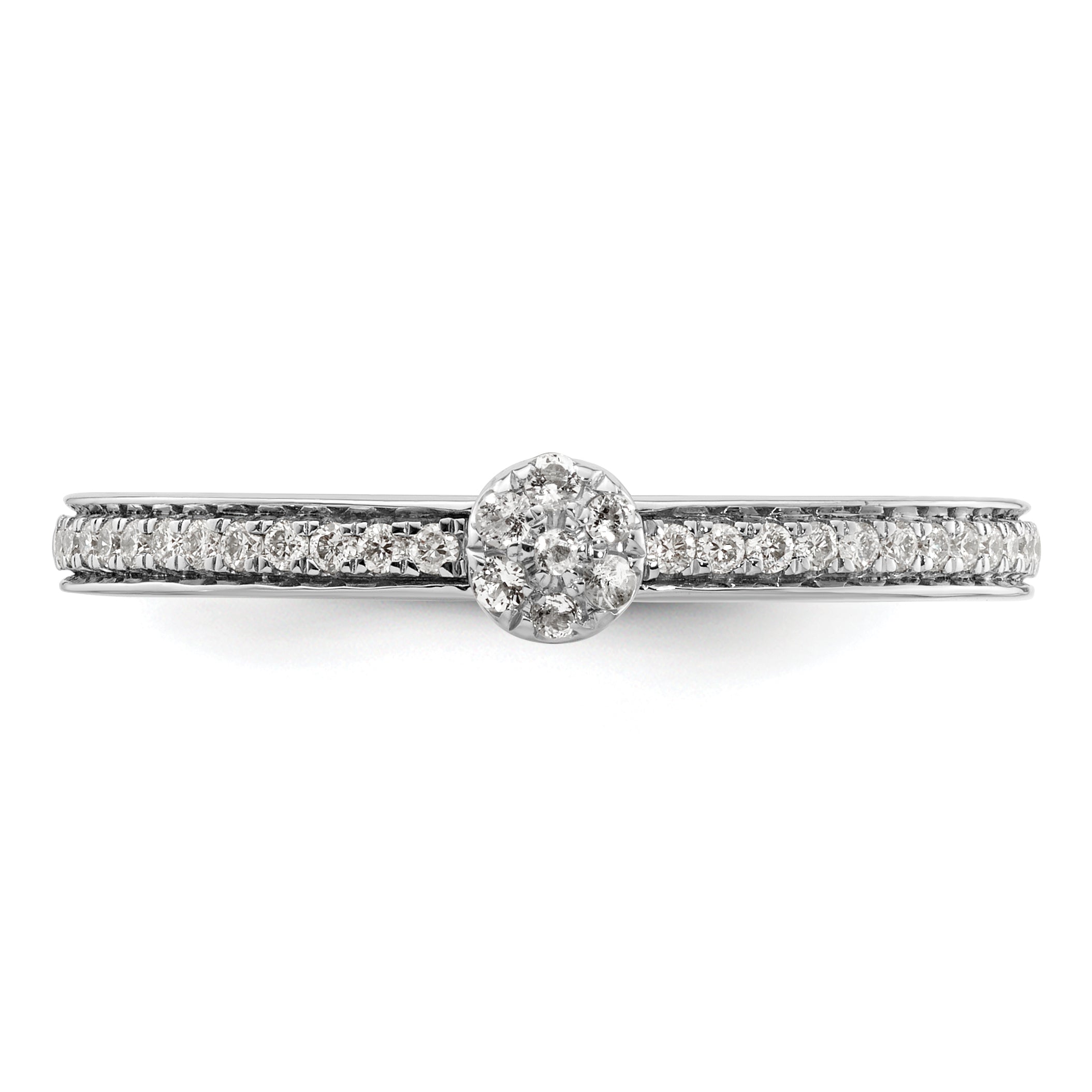 14k White Gold Stackable Expressions White Topaz and Diamond Ring