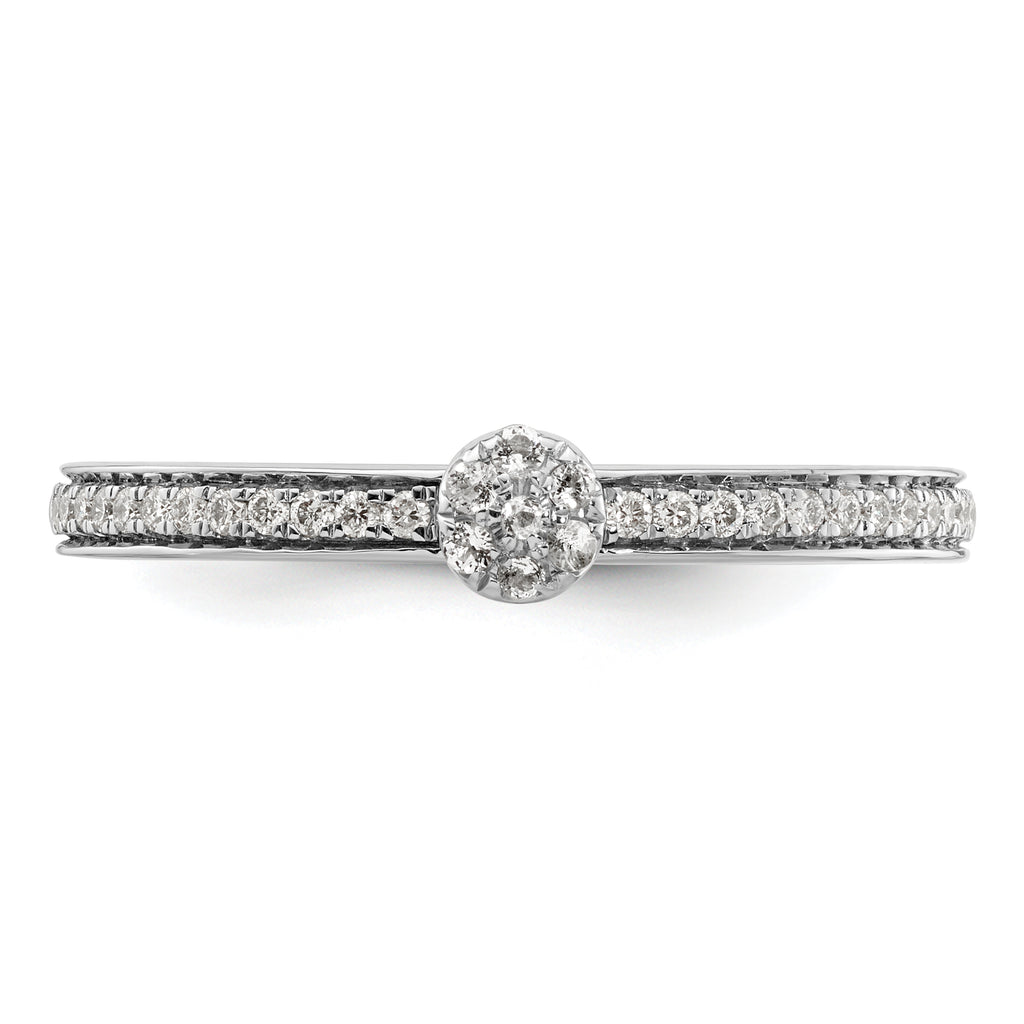 14k White Gold Stackable Expressions White Topaz and Diamond Ring