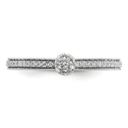 14k White Gold Stackable Expressions White Topaz and Diamond Ring