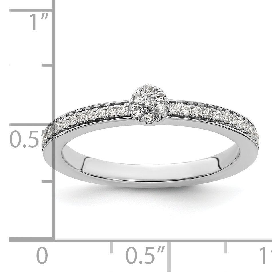 14k White Gold Stackable Expressions White Topaz and Diamond Ring