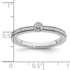 14k White Gold Stackable Expressions White Topaz and Diamond Ring
