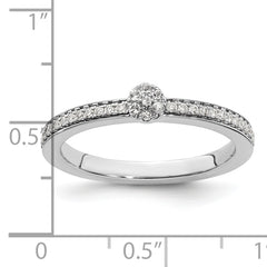 14k White Gold Stackable Expressions White Topaz and Diamond Ring