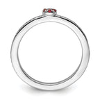 14k White Gold Stackable Expressions Created Ruby and Diamond Ring