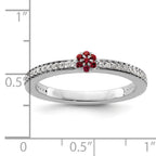 14k White Gold Stackable Expressions Created Ruby and Diamond Ring