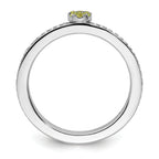 14k White Gold Stackable Expressions Peridot and Diamond Ring