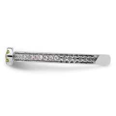 14k White Gold Stackable Expressions Peridot and Diamond Ring