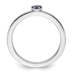 14k White Gold Stackable Expressions Created Sapphire and Dia. Ring