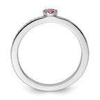 14k White Gold Stackable Expressions Pink Tourmaline and Dia. Ring