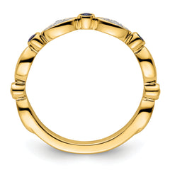 14k Stackable Expressions Created Sapphire and Diamond Ring