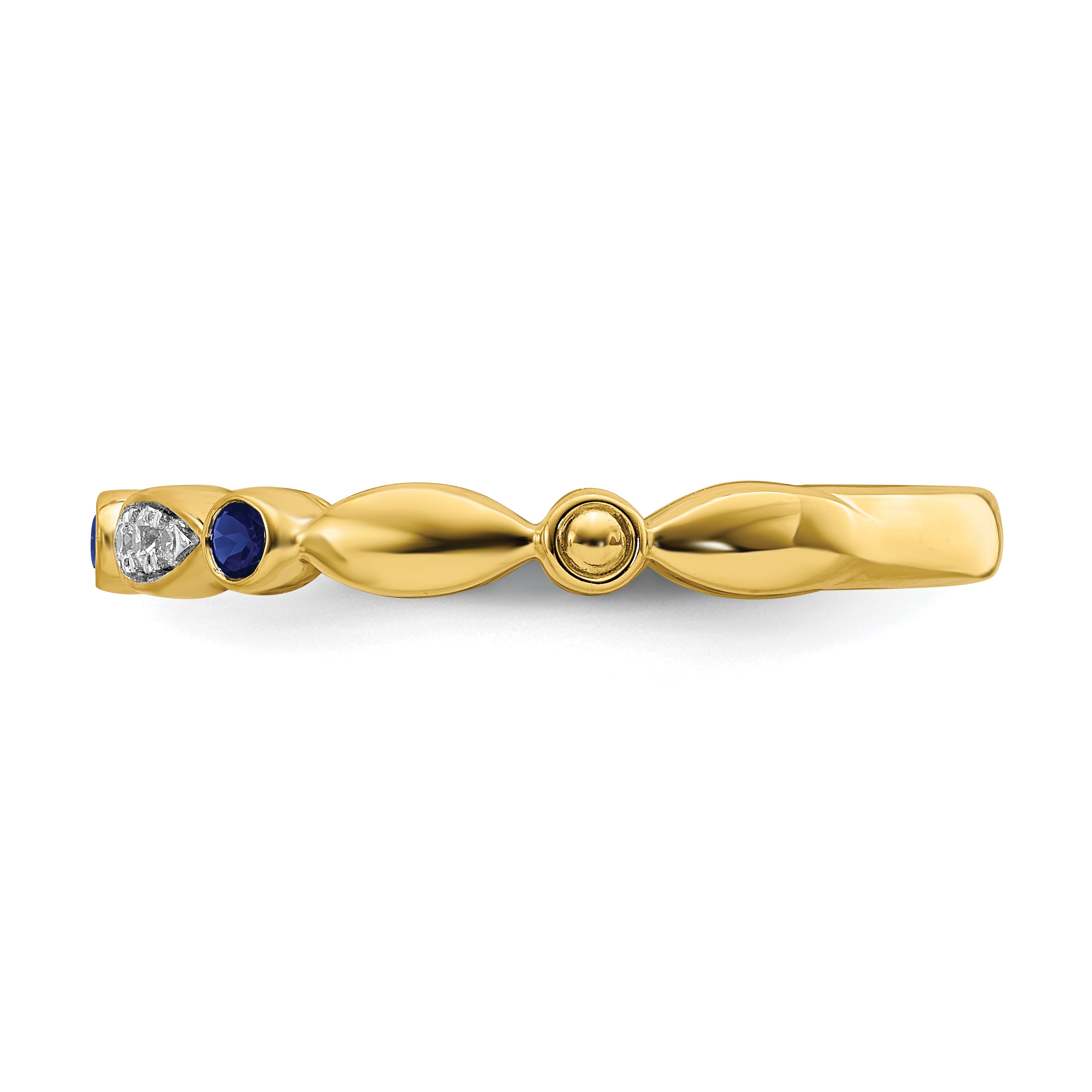 14k Stackable Expressions Created Sapphire and Diamond Ring