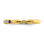 14k Stackable Expressions Created Sapphire and Diamond Ring