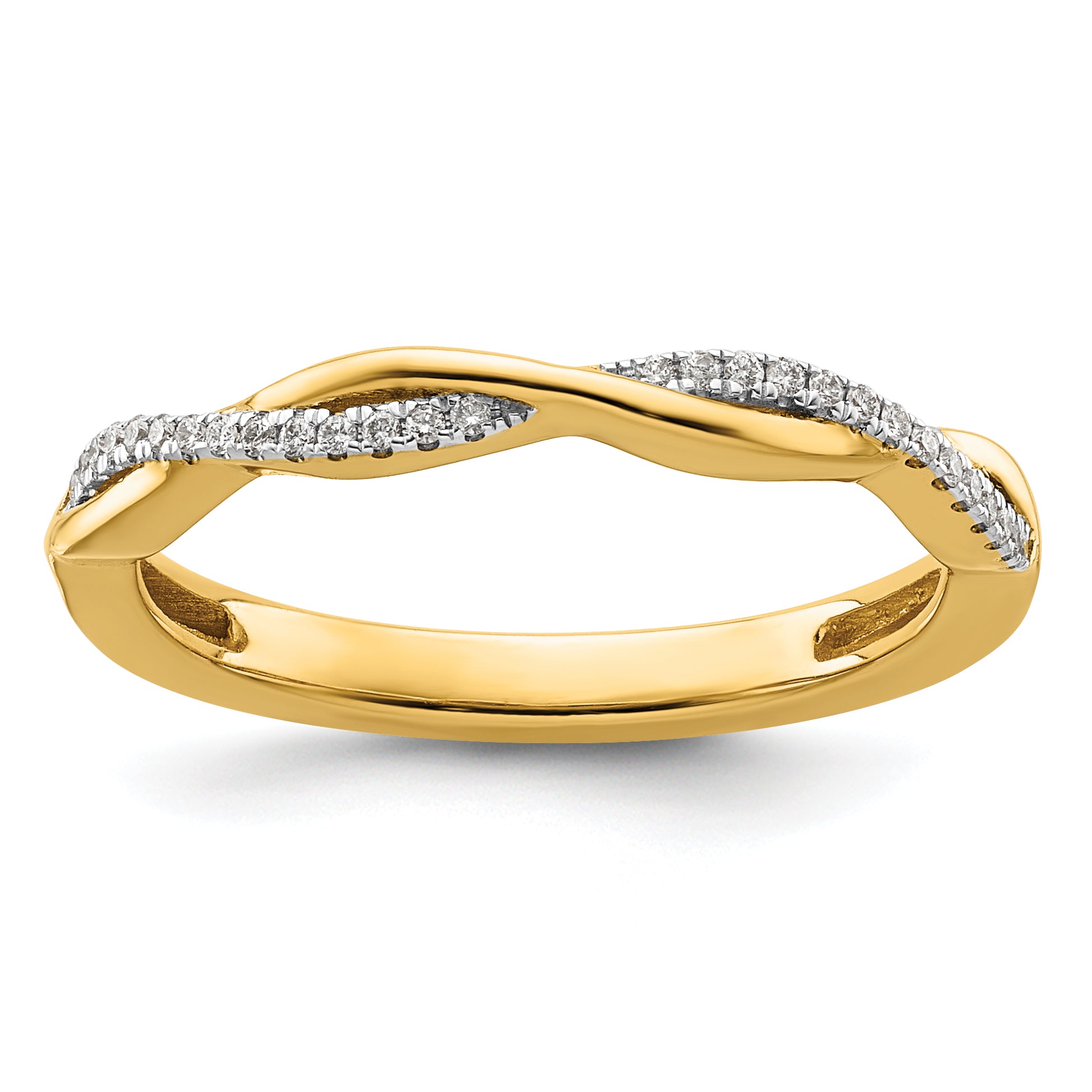 14k Stackable Expressions Diamond Twist Ring Main image