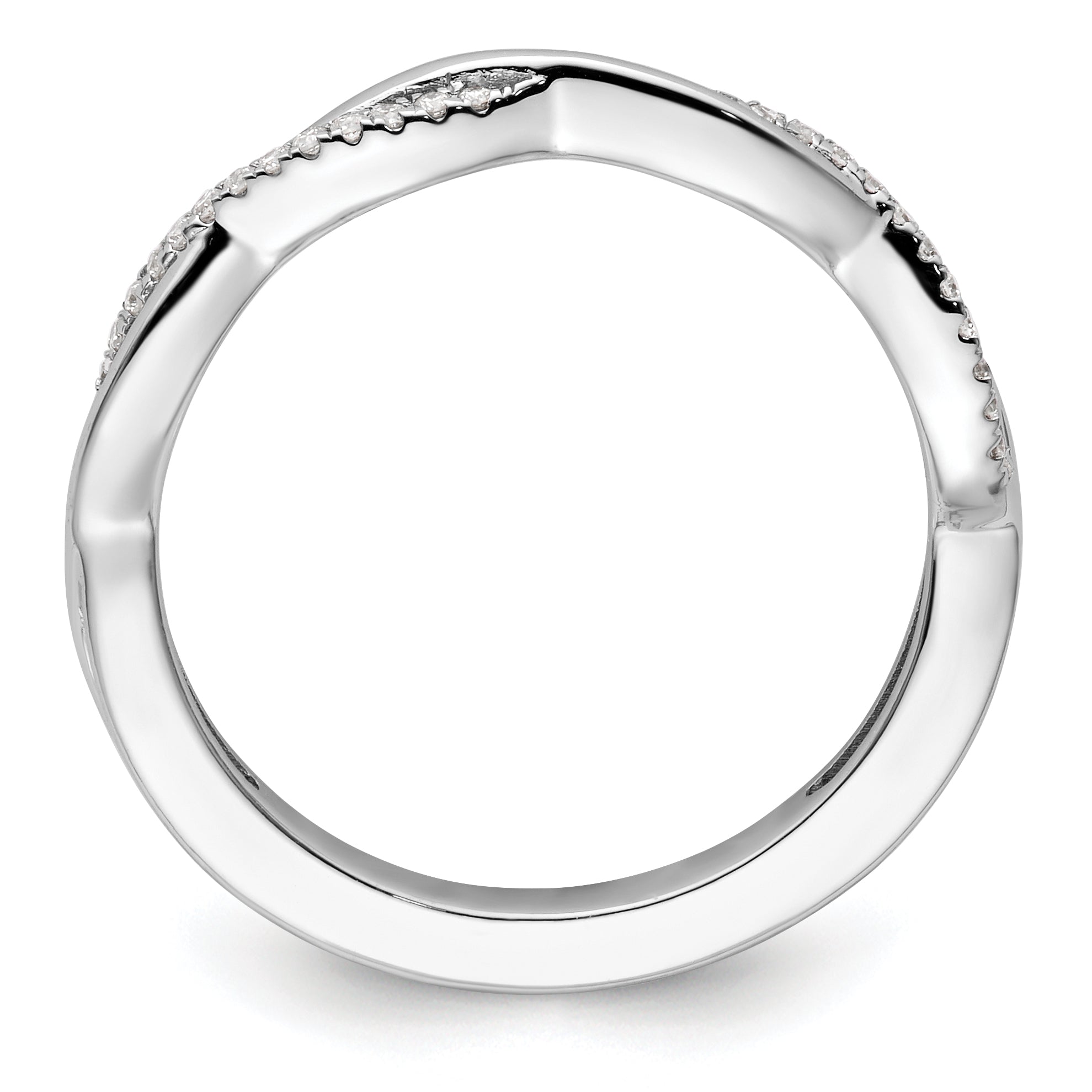 14k White Gold Stackable Expressions Diamond Twist Ring