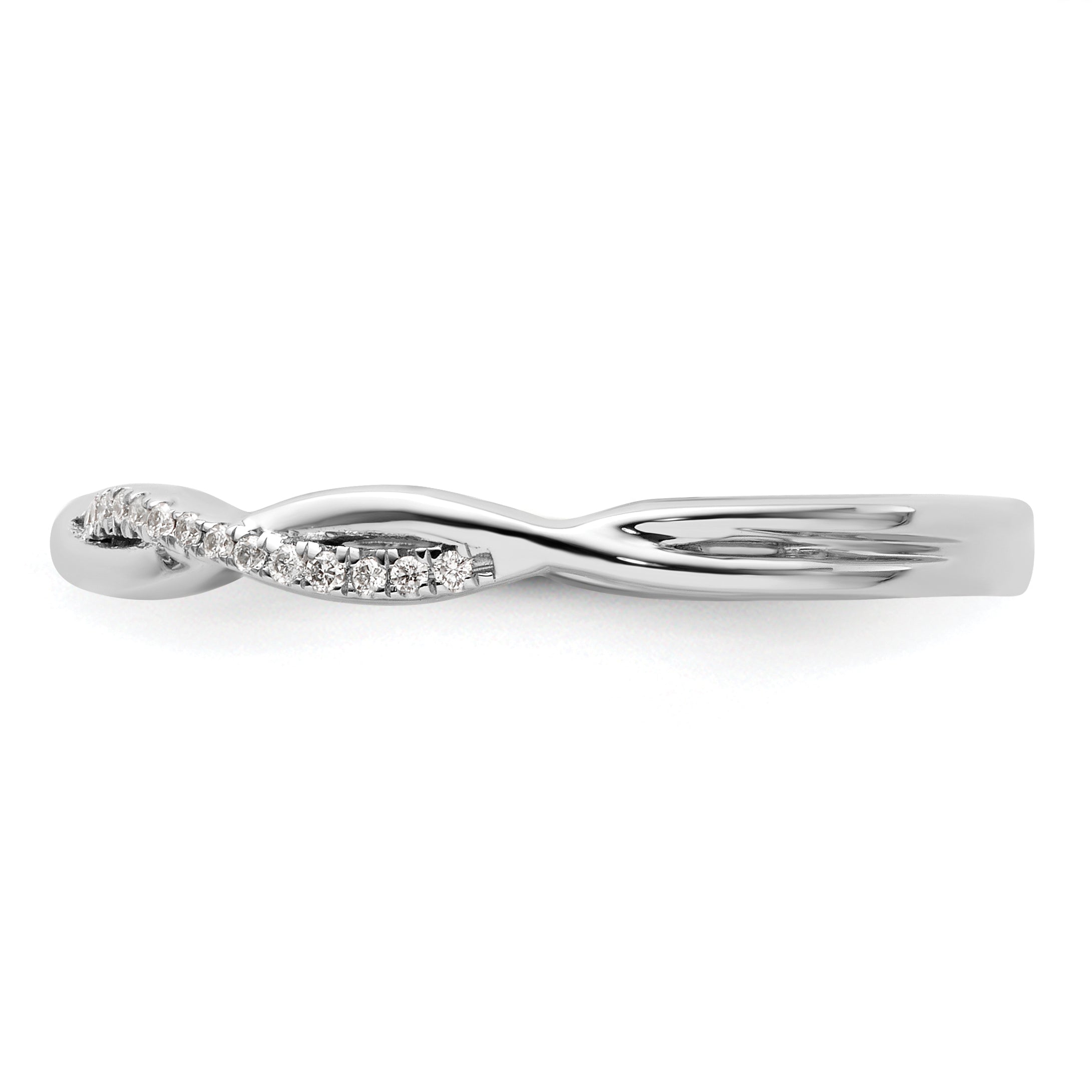 14k White Gold Stackable Expressions Diamond Twist Ring
