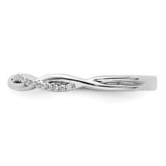14k White Gold Stackable Expressions Diamond Twist Ring