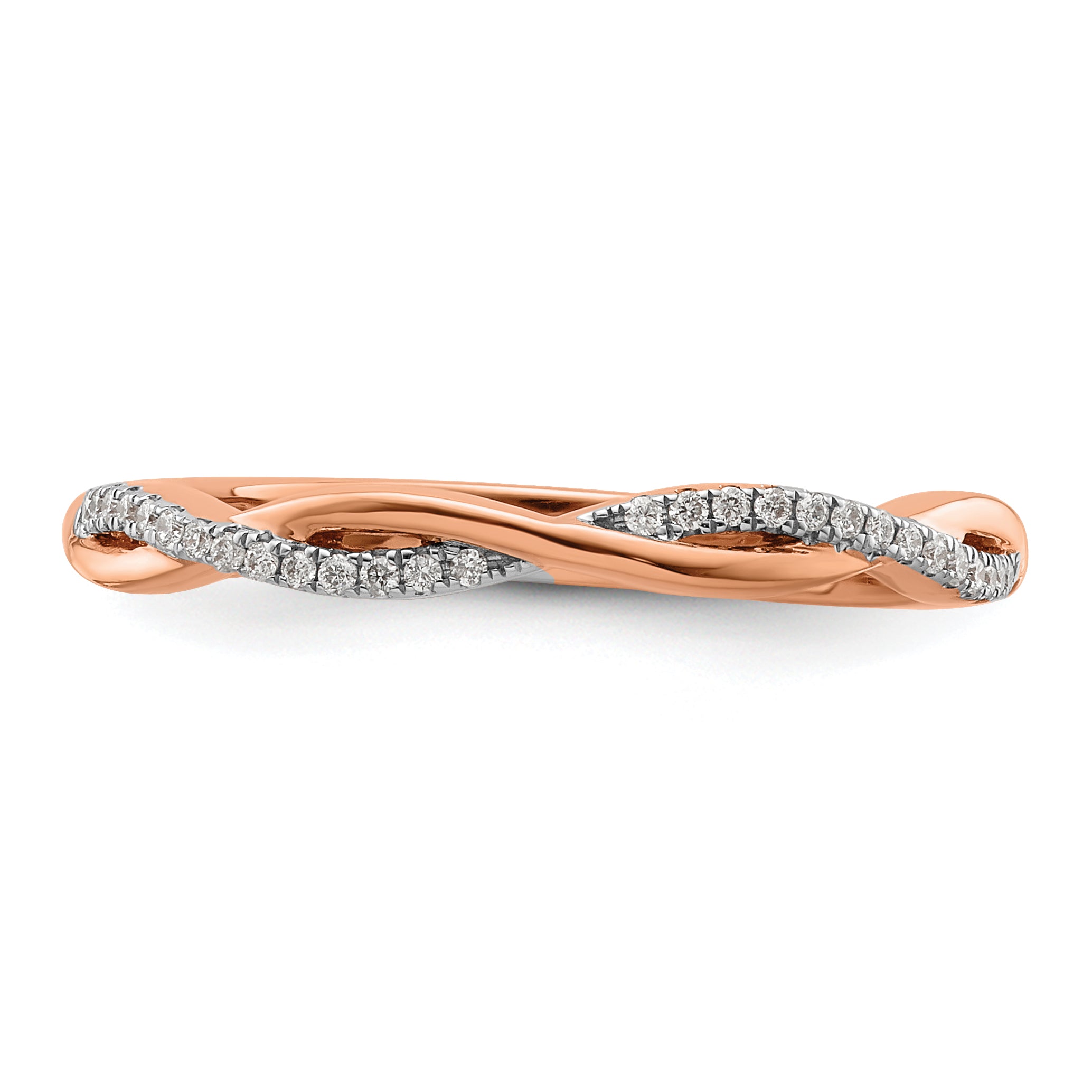 14k Rose Gold Stackable Expressions Diamond Twist Ring