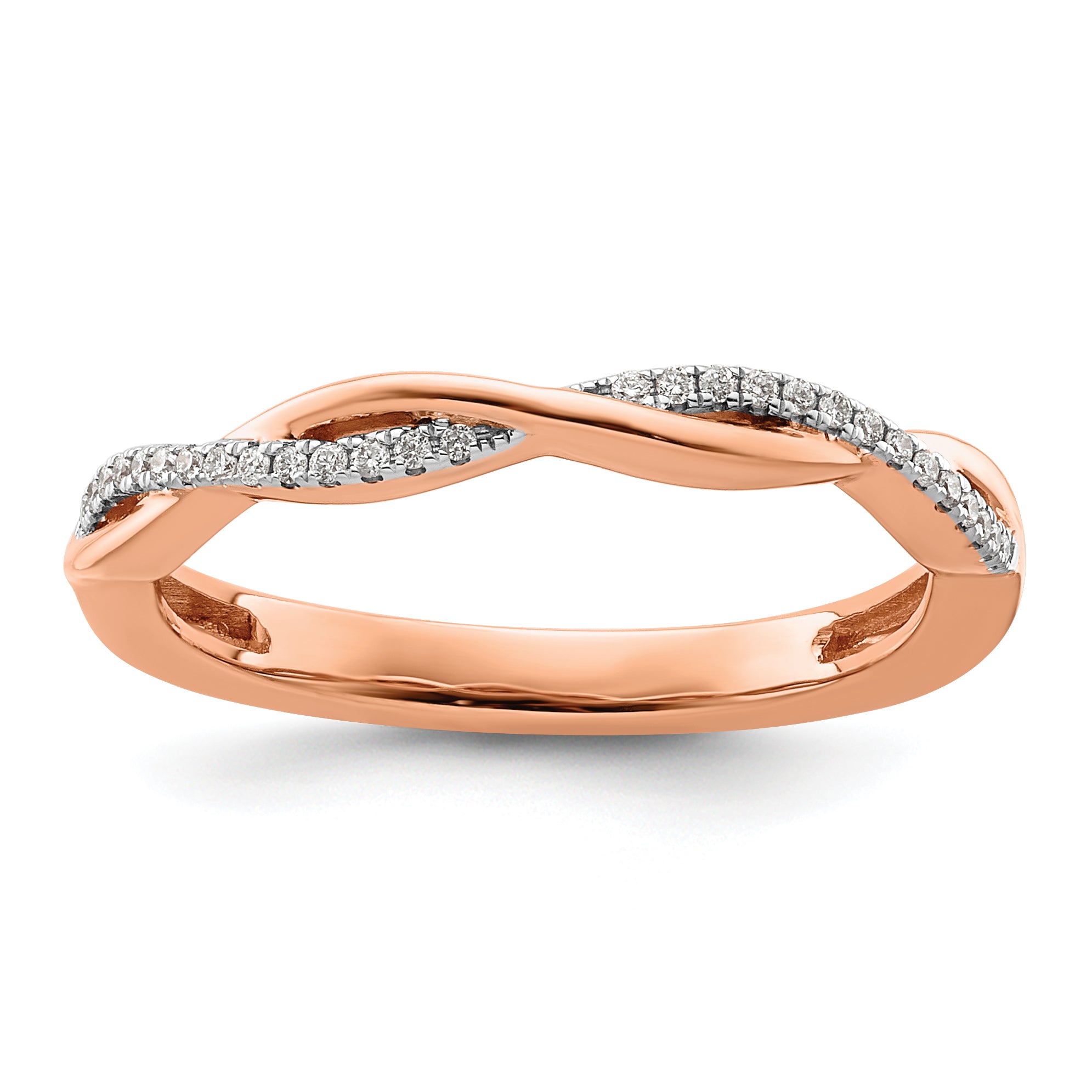 14k Rose Gold Stackable Expressions Diamond Twist Ring Main image