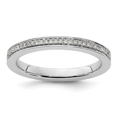14k White Gold Stackable Expressions Diamond Ring