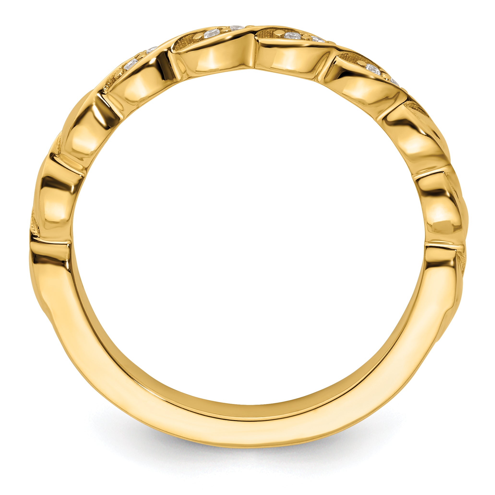 14k Stackable Expressions Diamond Twist Ring