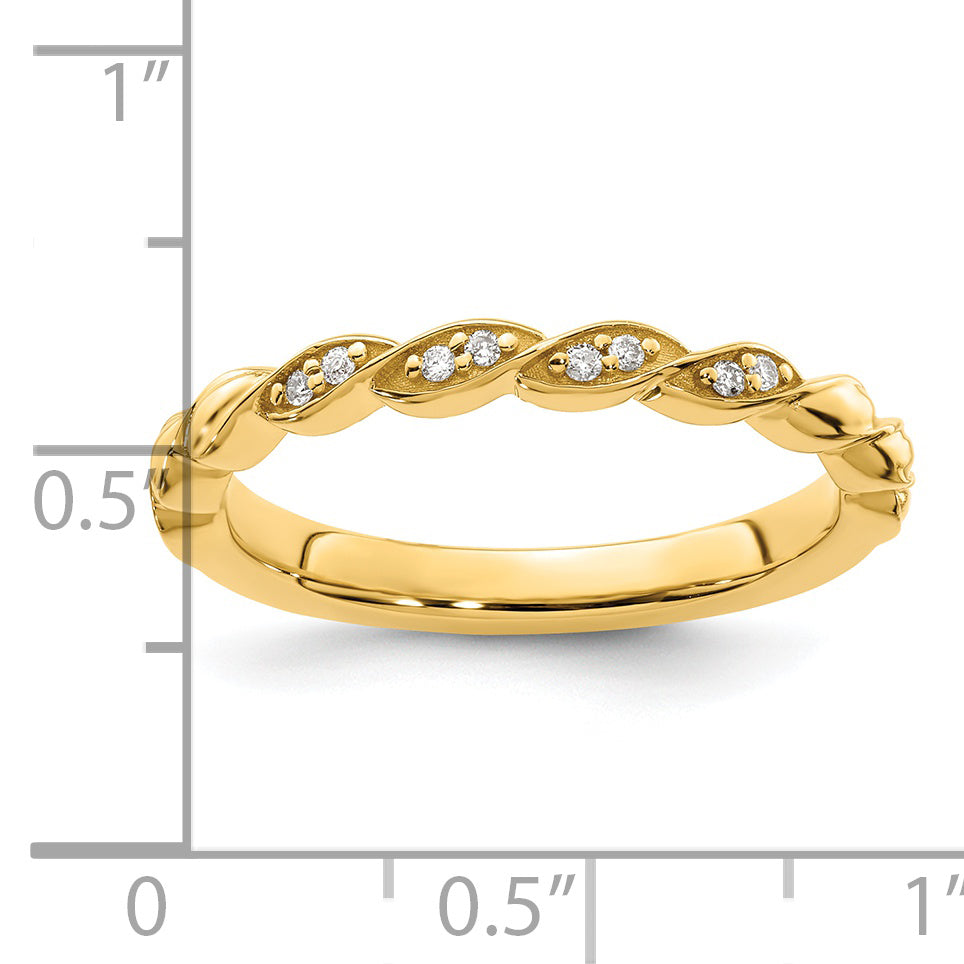 14k Stackable Expressions Diamond Twist Ring
