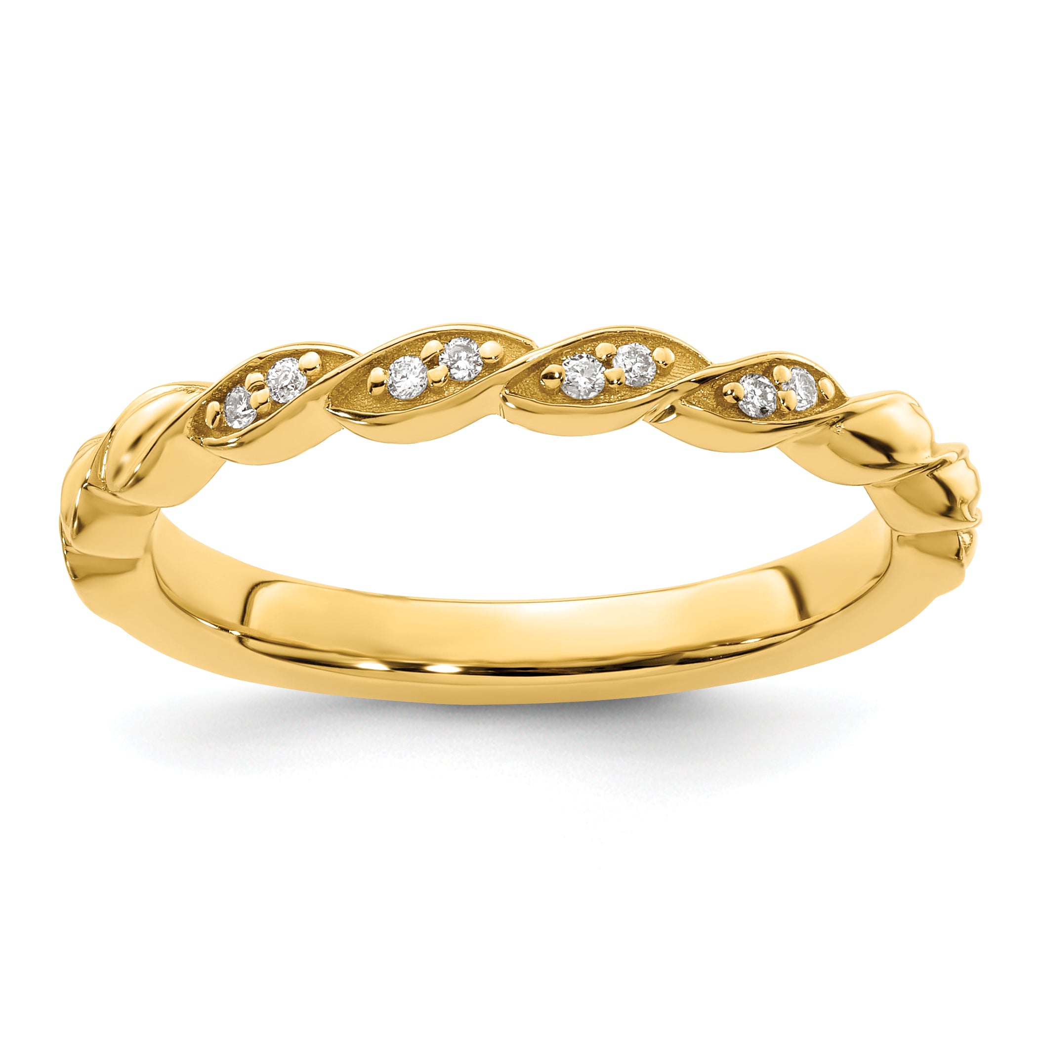 14k Stackable Expressions Diamond Twist Ring Main image