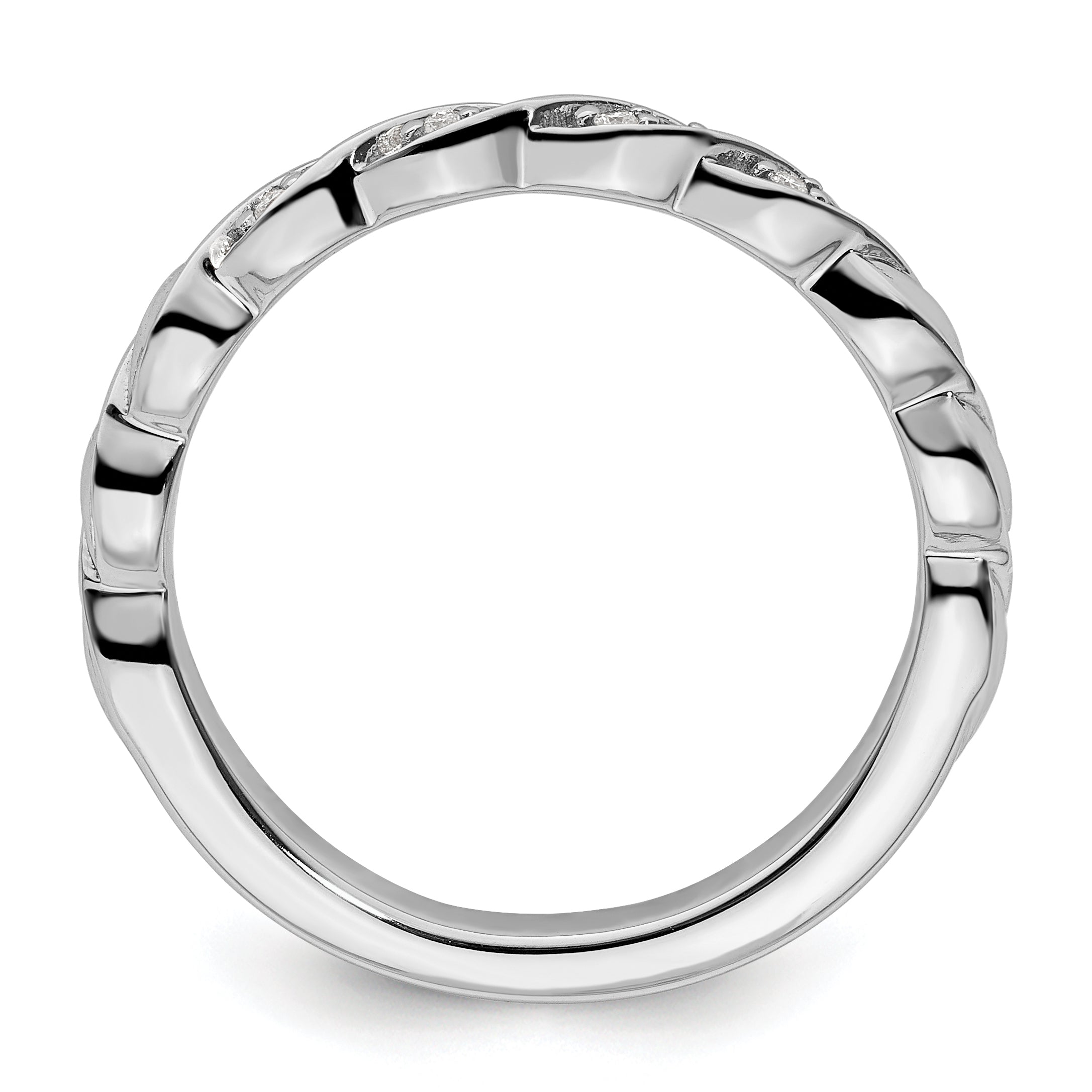 14k White Gold Stackable Expressions Diamond Twist Ring Secondary image