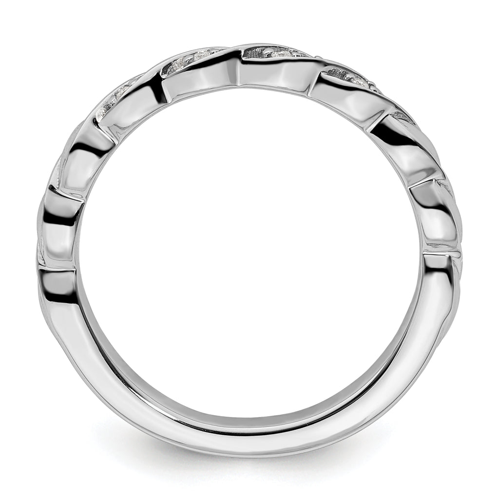 14k White Gold Stackable Expressions Diamond Twist Ring