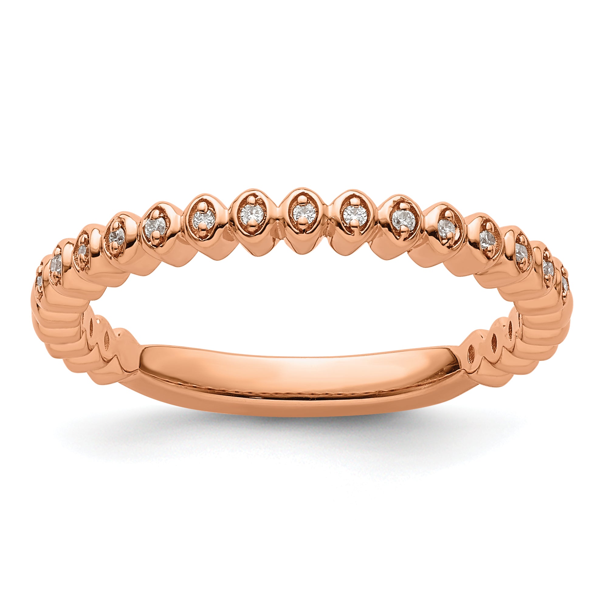 14k Rose Gold Stackable Expressions Diamond Ring Main image