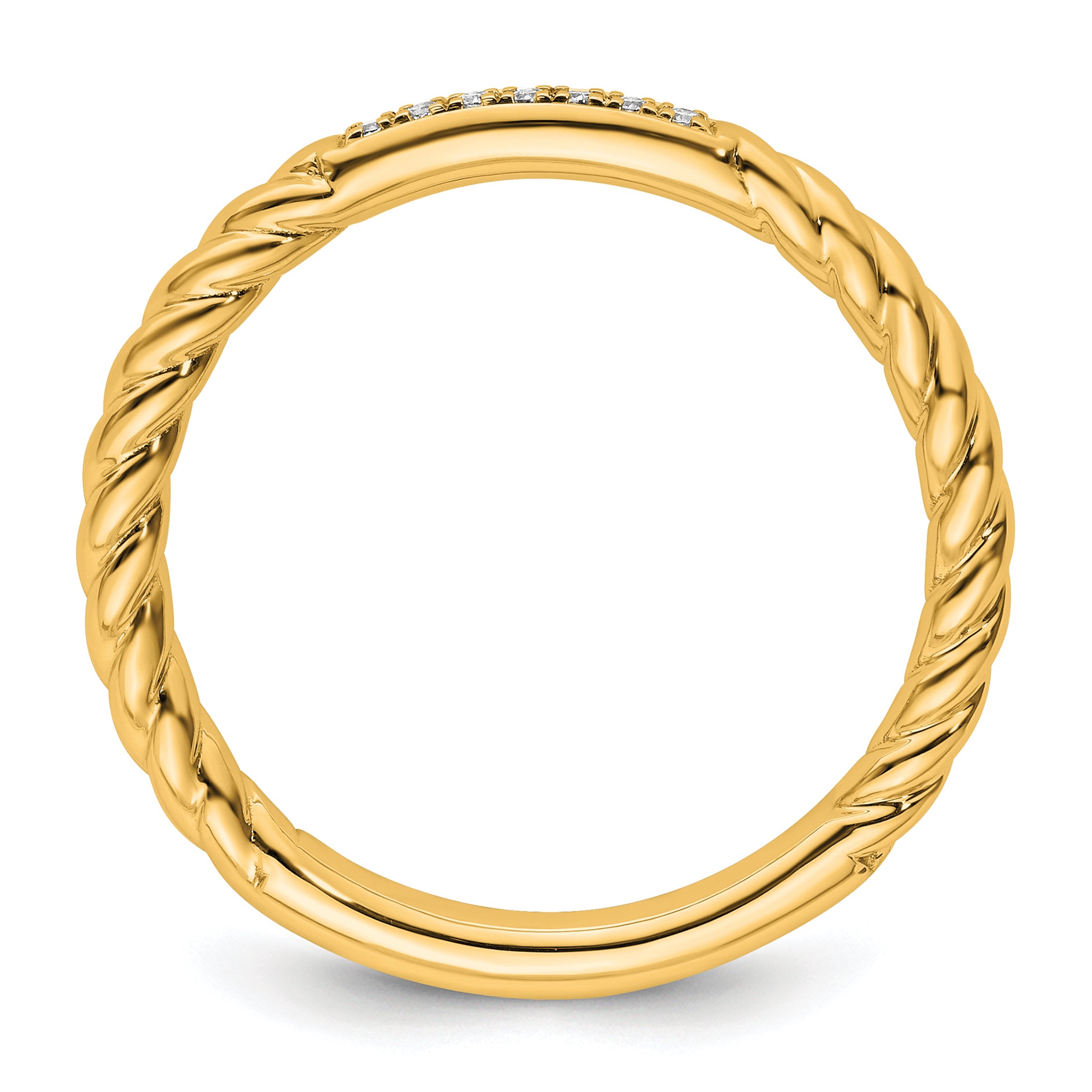 14k Stackable Expressions Diamond Twisted Ring Secondary image