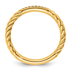 14k Stackable Expressions Diamond Twisted Ring